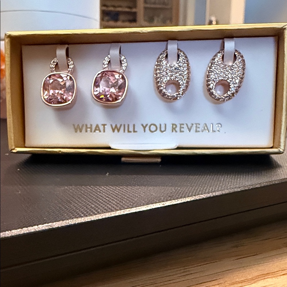 Sparkling Pink Crystal Earrings by What Will You Reveal